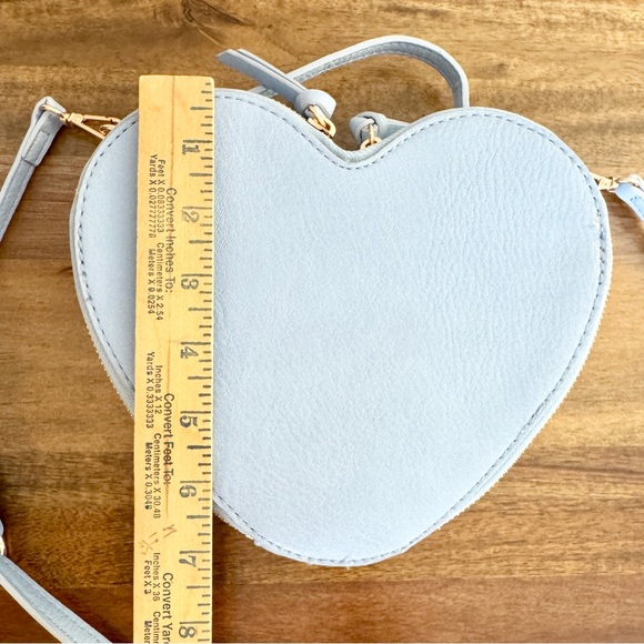 LC Lauren Conrad Heart-Shaped Light Powder Blue Crossbody Bag - Picture 13 of 13